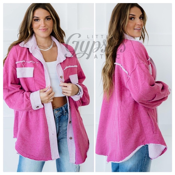 POL Punch Pink Summer Night Shacket - Picture 4 of 15